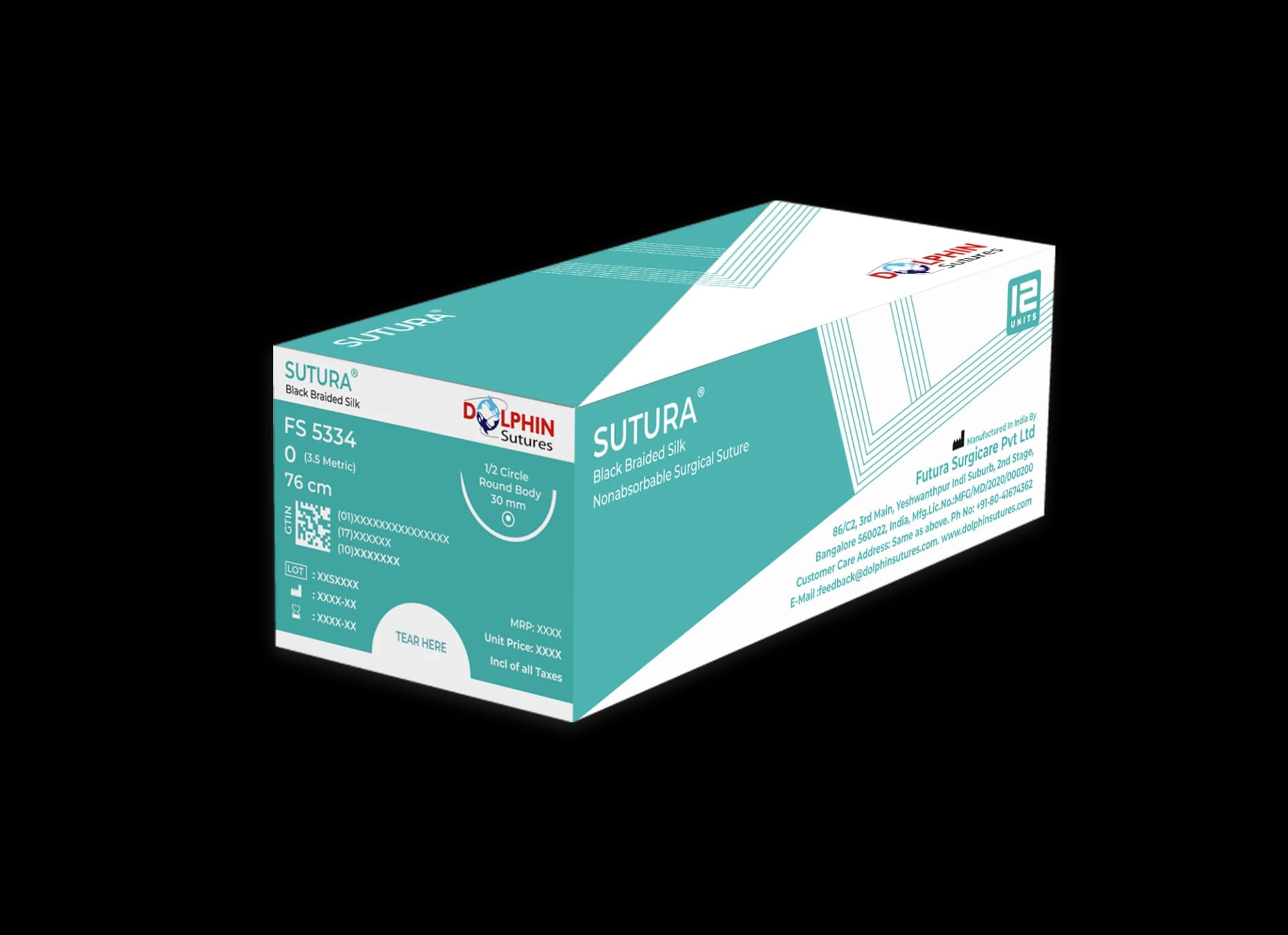 Dolphin Cərrahi sap Sutura sap 3/0 deşici